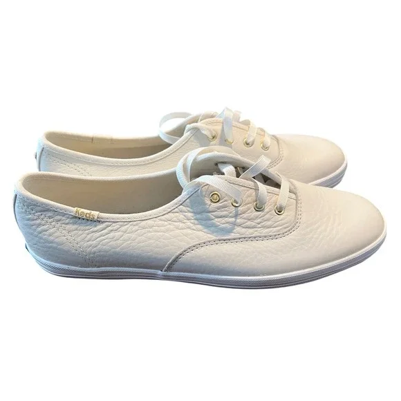 NWOT Women's Keds x Kate Spade NY Champion Cream Tumbled Leather Shoe Sz 9 - Picture 2 of 9